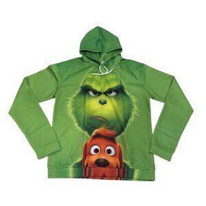 Adults Grinch & Max Green Double Sided Hoodie With Pocket